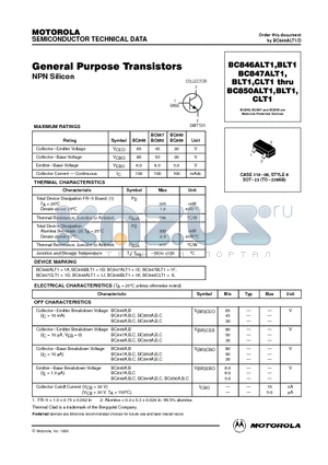 BC846ALT1D datasheet - CASE 318-08, STYLE 6 SOT-23 (TO-236AB)