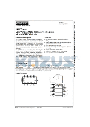 74LVTH652WM datasheet - Low Voltage Octal Transceiver/Register with 3-STATE Outputs