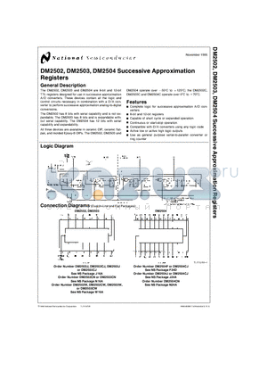 DM2503CJ datasheet - Successive Approximation Registers