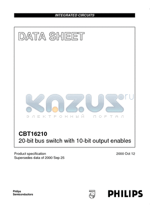CBT16210 datasheet - 20-bit bus switch with 10-bit output enables