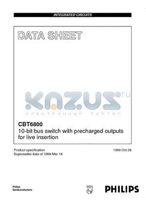CBT6800PWDH datasheet - 10-bit bus switch with precharged outputs for live insertion