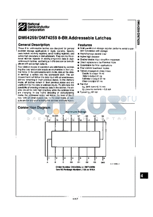 DM54259 datasheet - 8-Bit Addressable Latches