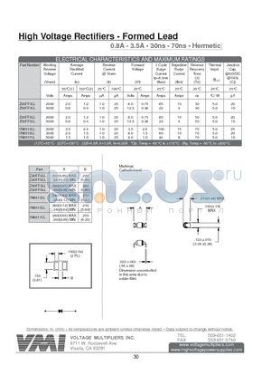 1N6513LL datasheet - High Voltage Rectifiers - Formed Lead