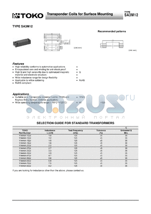 1144AA-122J datasheet - Transponder Coils for Surface Mounting