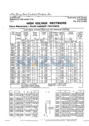 1N6523 datasheet - 70NS RECOVERY, AXIAL LEADED, HERMETIC