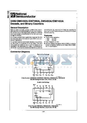 DM5490AJ datasheet - Decade, and Binary Counters