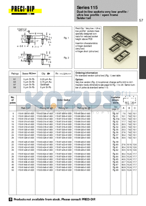115-91-316-41-003 datasheet - Dual-in-line sockets very low profile / ultra low profile / open frame Solder tail