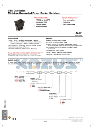 DM54J71G205Q4 datasheet - Miniature Illuminated Power Rocker Switches