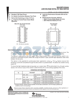 CBTLV3245A datasheet - LOW-VOLTAGE OCTAL FET BUS SWITCH