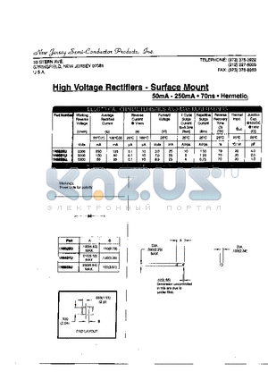 1N6531U datasheet - HIGH VOLTAGE RECTIFIERS - SURFACE MOUNT