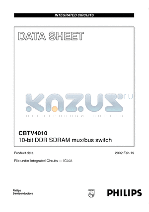 CBTV4010 datasheet - 10-bit DDR SDRAM mux/bus switch