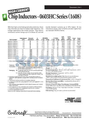 0603HC-10NX_L datasheet - Chip Inductors