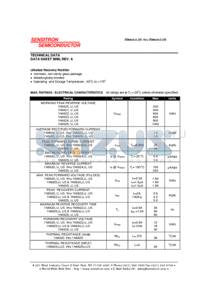 1N6621U datasheet - Ultrafast Recovery Rectifier