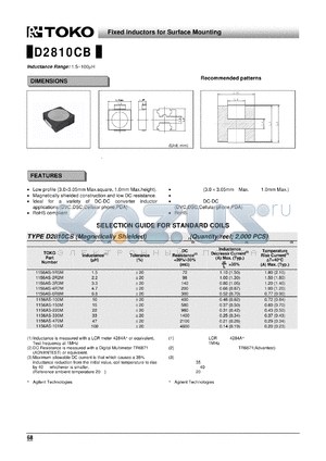 1156AS-1R5M datasheet - Fixed Inductors for Surface Mounting