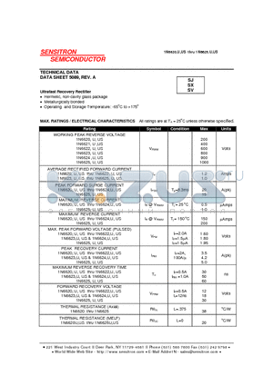 1N6622US datasheet - Ultrafast Recovery Rectifier