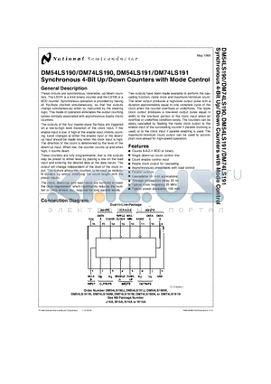 DM54LS191J datasheet - Synchronous 4-Bit Up/Down Counters with Mode Control