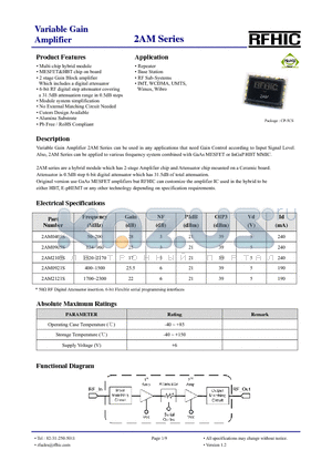 2AM0921S datasheet - Variable Gain Amplifier