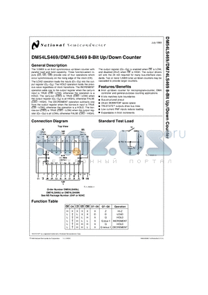 DM54LS469 datasheet - DM54LS469/DM74LS469 8-Bit Up/Down Counter