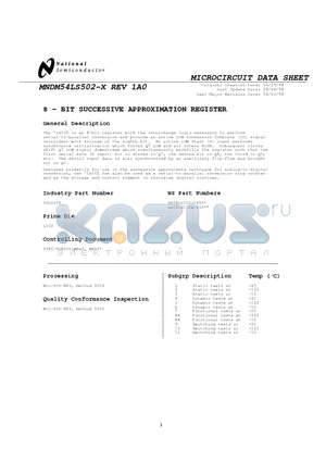 DM54LS502J/883 datasheet - 8 - BIT SUCCESSIVE APPROXIMATION REGISTER