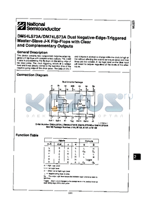 DM54LS73AJ datasheet - DUAL NEGATIVE-EDGE-TRIGGERED MASTER-SLAVE J-K FLIP-FLOPS WITH CLEAR AND COMPLEMENTARY OUTPUTS