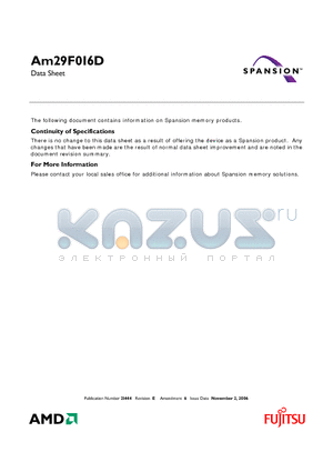 AM29F016D-120SD datasheet - 16 Megabit (2 M x 8-Bit) CMOS 5.0 Volt-only, Uniform Sector Flash Memory