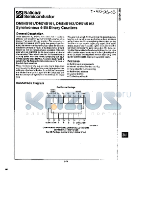 DM54S163 datasheet - SYNCHRONOUS 4-BIT BINARY COUNTERS