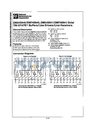 DM54S940 datasheet - TRI-STATE Buffers/Line Drivers/Line Receivers