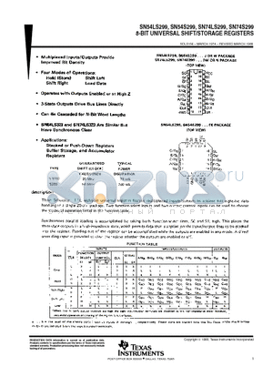 74S299 datasheet - 8-BIT UNIVERSAL SHIFT/STORAGE REGISTERS