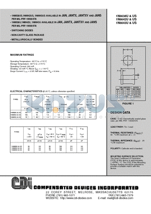 1N6643U datasheet - SWITCHING DIODES