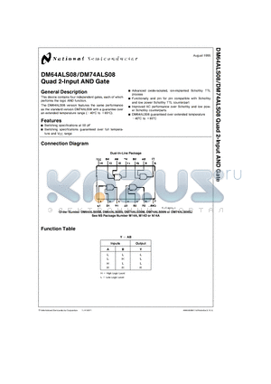 DM64ALS08N datasheet - Quad 2-Input AND Gate