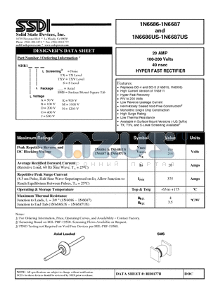 1N6686_1 datasheet - HYPER FAST RECTIFIER