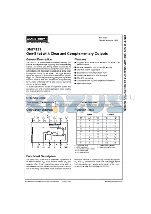 DM74121 datasheet - One-Shot with Clear and Complementary Outputs