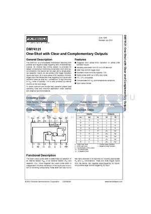 DM74121N datasheet - One-Shot with Clear and Complementary Outputs