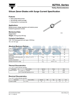 BZT03D130 datasheet - Silicon Zener-Diodes with Surge Current Specification