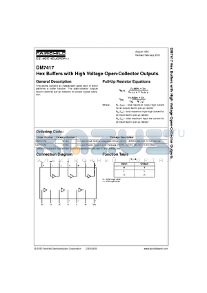 DM7417M datasheet - Hex Buffers with High Voltage Open-Collector Outputs
