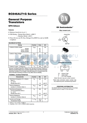 BC849BLT1G datasheet - General Purpose Transistors