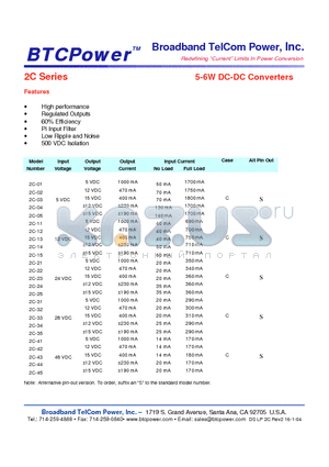2C-05 datasheet - 5-6W DC-DC Converters