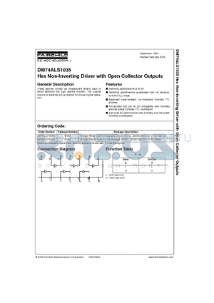 DM74ALS1035M datasheet - Hex Non-Inverting Driver with Open Collector Outputs