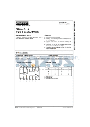 DM74ALS11AN datasheet - Triple 3-Input AND Gate