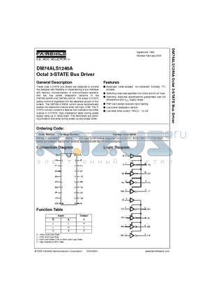 DM74ALS1240AWM datasheet - Octal 3-STATE Bus Driver