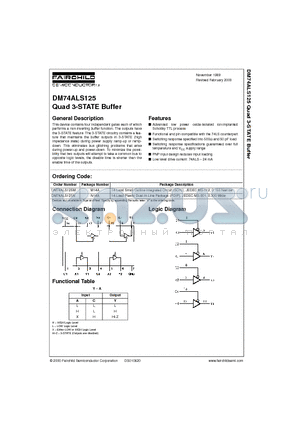 DM74ALS125M datasheet - Quad 3-STATE Buffer