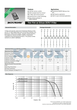 2CFB-250/201M-Q20T datasheet - Thin Film on Silicon 2CFB T-Filter