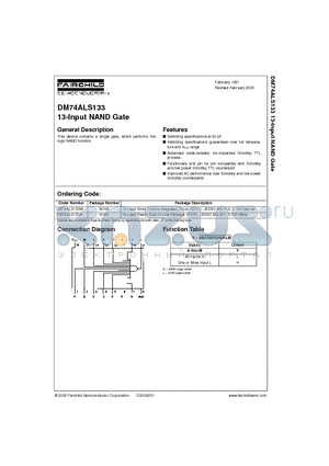 DM74ALS133 datasheet - 13-Input NAND Gate