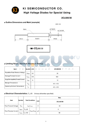 2CL500-30 datasheet - High Voltage Diodes for Special Using