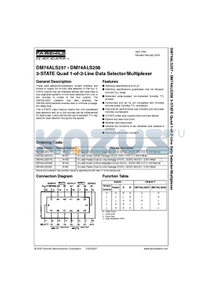 DM74ALS258M datasheet - 3-STATE Quad 1-of-2-Line Data Selector/Multiplexer