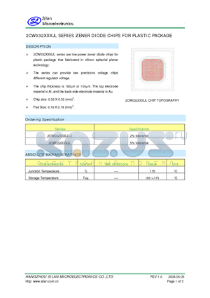 2CW032024JL datasheet - 2CW032XXXJL SERIES ZENER DIODE CHIPS FOR PLASTIC PACKAGE