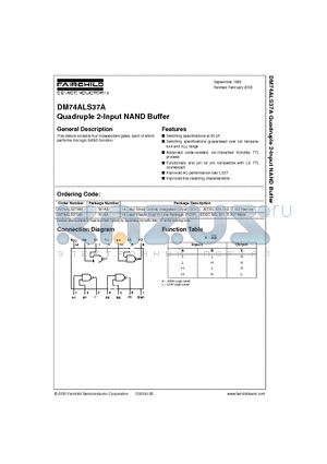 DM74ALS37AN datasheet - Quadruple 2-Input NAND Buffer