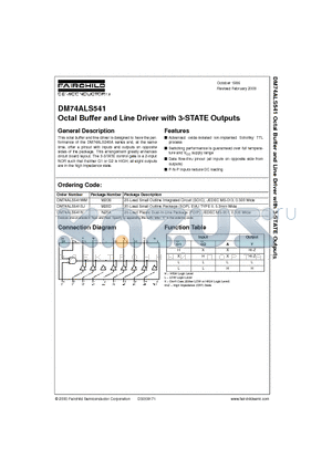 DM74ALS541 datasheet - Octal Buffer and Line Driver with 3-STATE Outputs