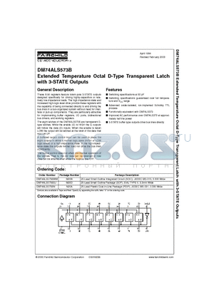 DM74ALS573B datasheet - Extended Temperature Octal D-Type Transparent Latch