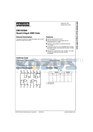 DM74AS08M datasheet - Quad 2-Input AND Gate